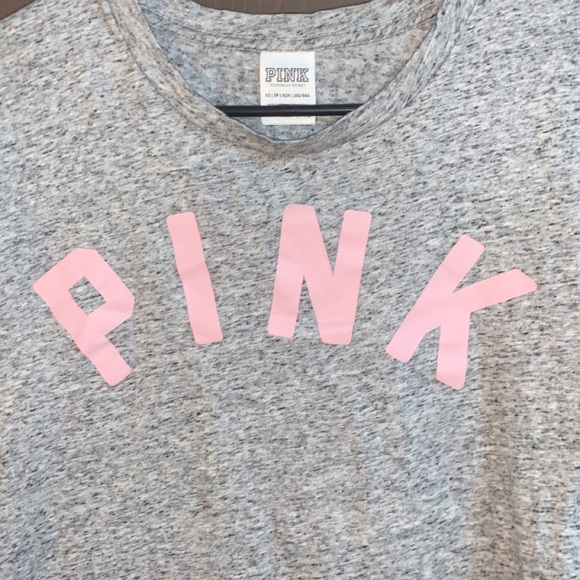 PINK Victoria's Secret Gray and Pink Crop Top - Picture 3 of 4